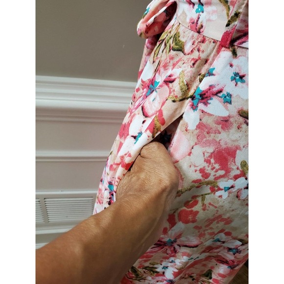Multicolor Womens Floral Polyester Round Neck Cap Sleeve Length Dress Size Small - Picture 7 of 11